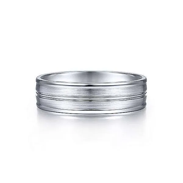 Gabriel Weston Men's 14K White Gold Wedding Band SVS Fine Jewelry Oceanside, NY