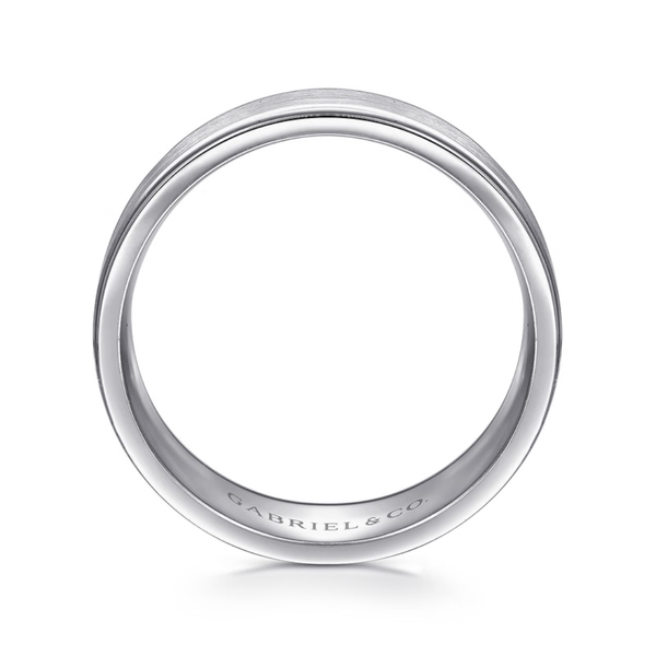 Gabriel Emmett Men's 14K White Gold Wedding Band Image 2 SVS Fine Jewelry Oceanside, NY