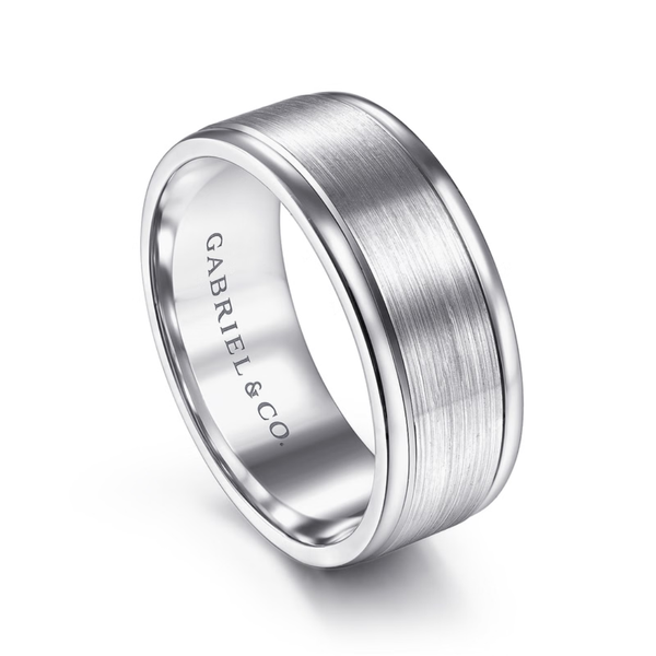 Gabriel Emmett Men's 14K White Gold Wedding Band Image 3 SVS Fine Jewelry Oceanside, NY