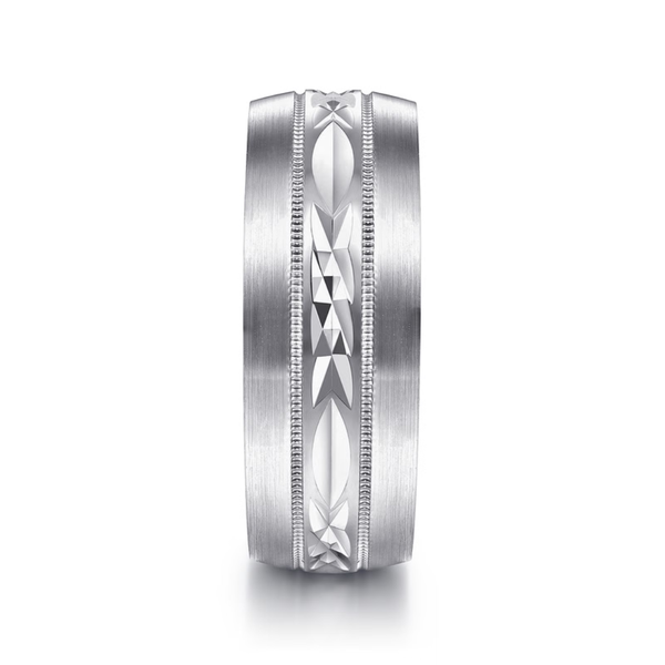Gabriel Russell Men's 14K White Gold Wedding Band Image 4 SVS Fine Jewelry Oceanside, NY