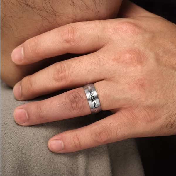 Gabriel Russell Men's 14K White Gold Wedding Band Image 5 SVS Fine Jewelry Oceanside, NY