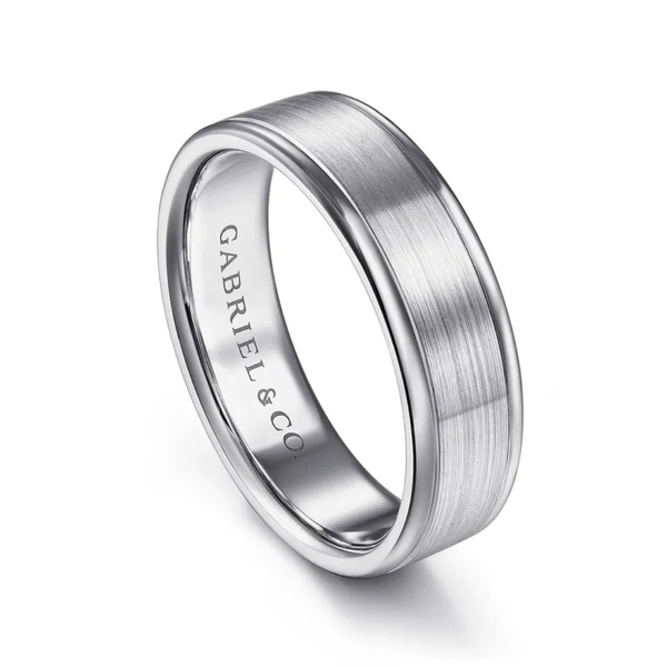 Gabriel Landon Men's 14K White Gold Wedding Band Image 3 SVS Fine Jewelry Oceanside, NY