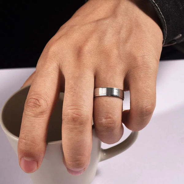 Gabriel Landon Men's 14K White Gold Wedding Band Image 4 SVS Fine Jewelry Oceanside, NY