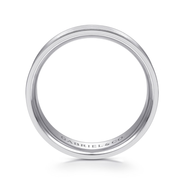 Gabriel Michael Men's 14K White Gold Wedding Band Image 2 SVS Fine Jewelry Oceanside, NY