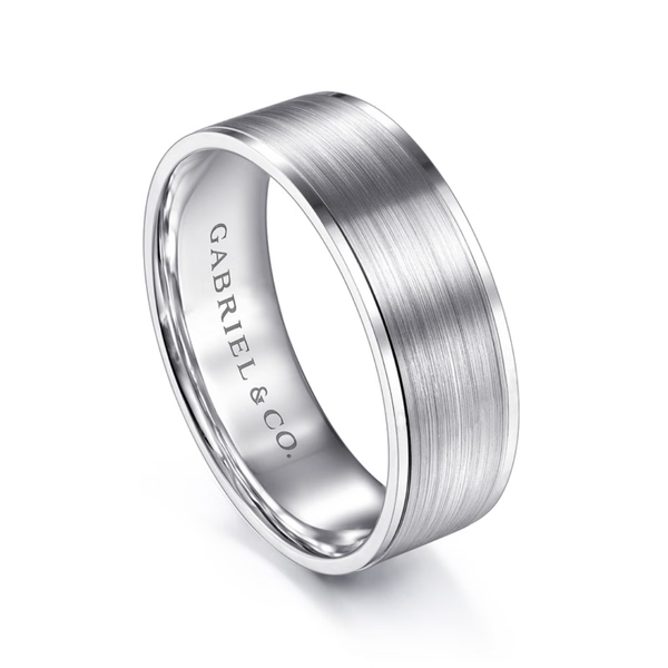 Gabriel Michael Men's 14K White Gold Wedding Band Image 3 SVS Fine Jewelry Oceanside, NY
