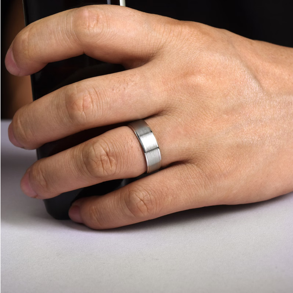 Gabriel Michael Men's 14K White Gold Wedding Band Image 5 SVS Fine Jewelry Oceanside, NY