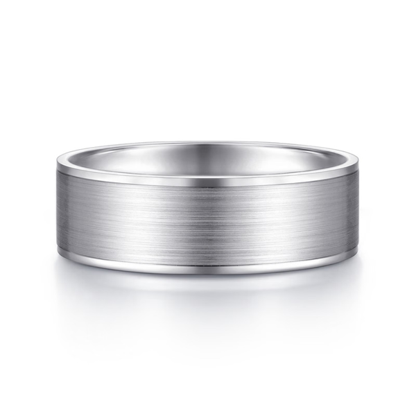 Gabriel Michael Men's 14K White Gold Wedding Band SVS Fine Jewelry Oceanside, NY