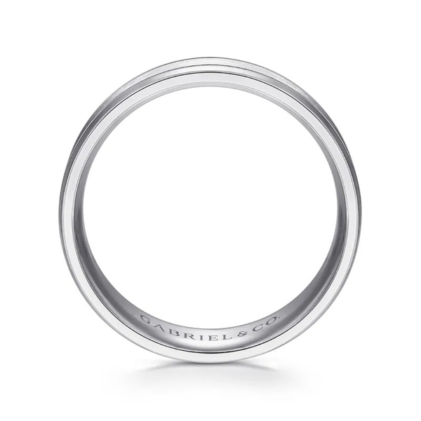 Gabriel Josiah Men's 14K White Gold Wedding Band Image 2 SVS Fine Jewelry Oceanside, NY
