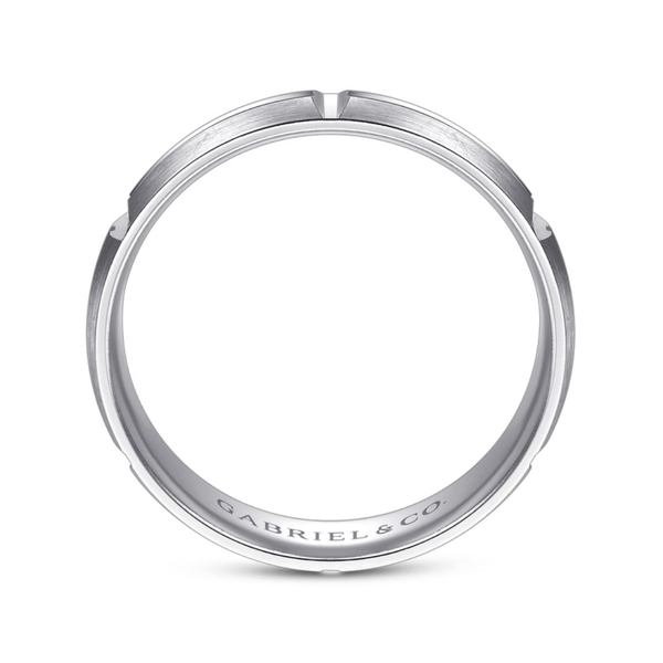 Gabriel Levi Men's 14K White Gold Wedding Band Image 2 SVS Fine Jewelry Oceanside, NY