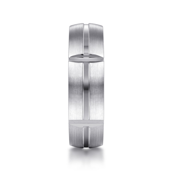 Gabriel Levi Men's 14K White Gold Wedding Band Image 4 SVS Fine Jewelry Oceanside, NY