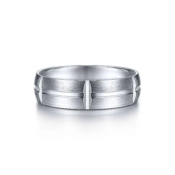 Gabriel Levi Men's 14K White Gold Wedding Band SVS Fine Jewelry Oceanside, NY