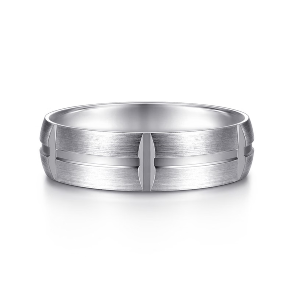 Gabriel Levi Men's 14K White Gold Wedding Band SVS Fine Jewelry Oceanside, NY