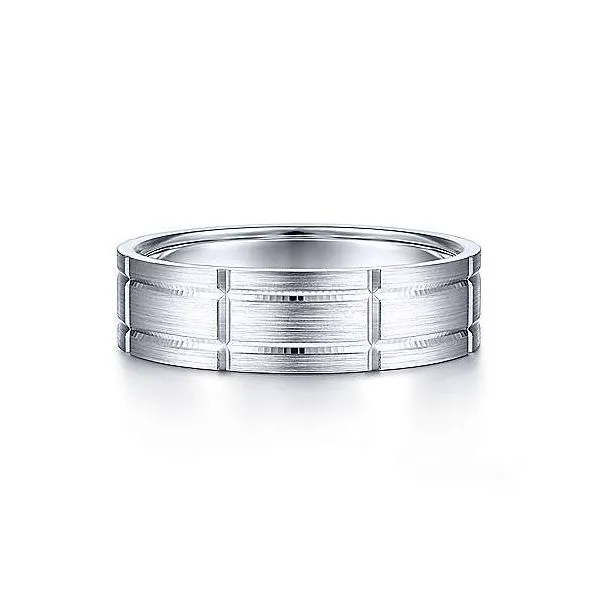 Gabriel Henry Men's 14K White Gold Wedding Band SVS Fine Jewelry Oceanside, NY