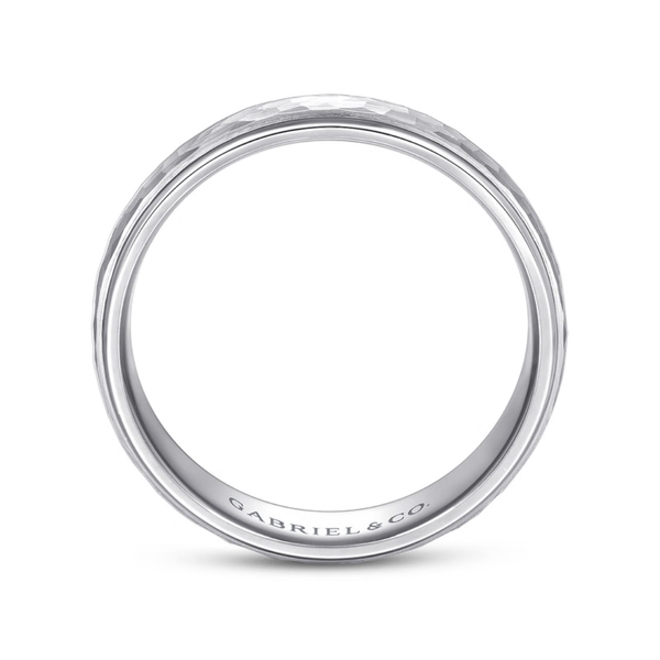 Gabriel Joshua Men's 14K White Gold Wedding Band Image 2 SVS Fine Jewelry Oceanside, NY