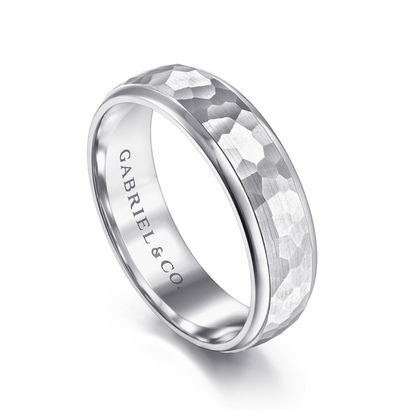 Gabriel Joshua Men's 14K White Gold Wedding Band Image 3 SVS Fine Jewelry Oceanside, NY