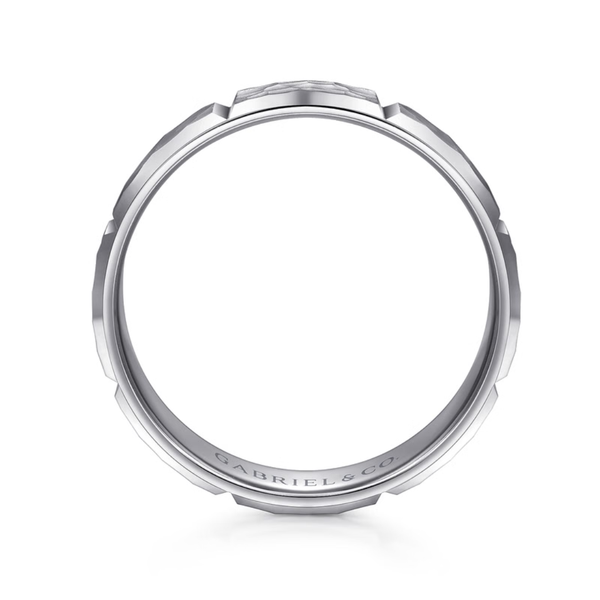 Gabriel Zachary Men's 14K White Gold Wedding Band Image 2 SVS Fine Jewelry Oceanside, NY