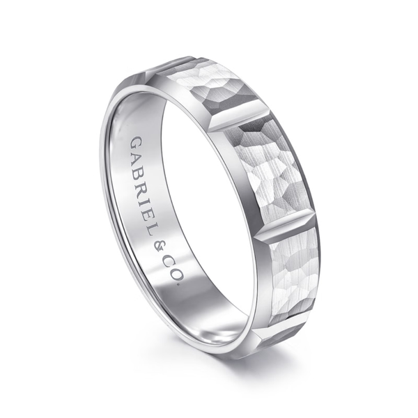 Gabriel Zachary Men's 14K White Gold Wedding Band Image 3 SVS Fine Jewelry Oceanside, NY
