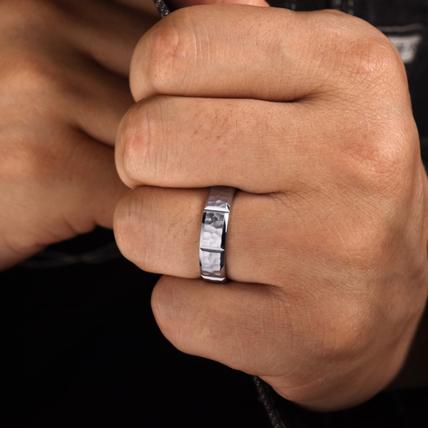 Gabriel Zachary Men's 14K White Gold Wedding Band Image 5 SVS Fine Jewelry Oceanside, NY