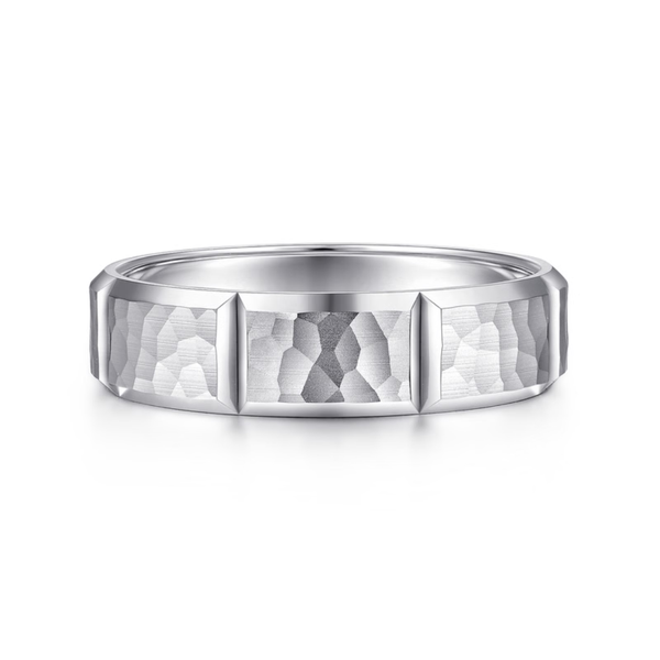 Gabriel Zachary Men's 14K White Gold Wedding Band SVS Fine Jewelry Oceanside, NY