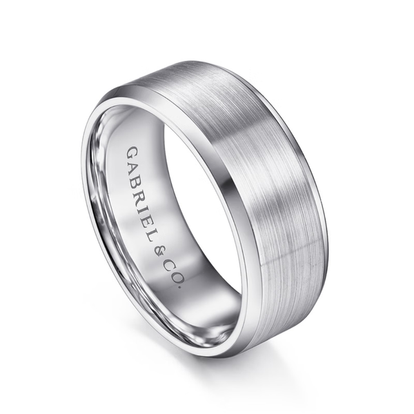Gabriel Sebastian Men's 14K White Gold Wedding Band Image 3 SVS Fine Jewelry Oceanside, NY