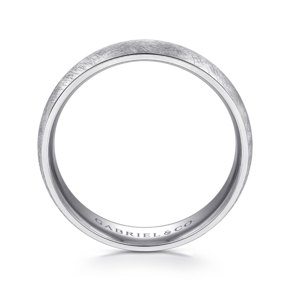 Gabriel Isaac Men's 14K White Gold Wedding Band Image 2 SVS Fine Jewelry Oceanside, NY