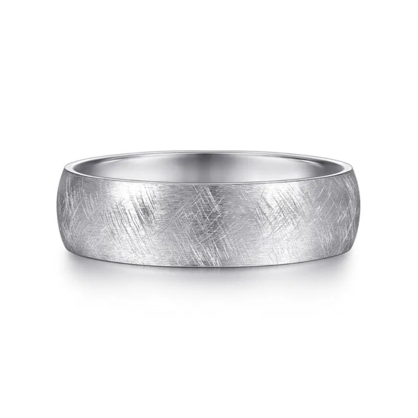Gabriel Isaac Men's 14K White Gold Wedding Band SVS Fine Jewelry Oceanside, NY