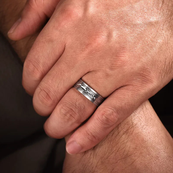 Gabriel Franco Men's 14K White Gold Wedding Band Image 2 SVS Fine Jewelry Oceanside, NY
