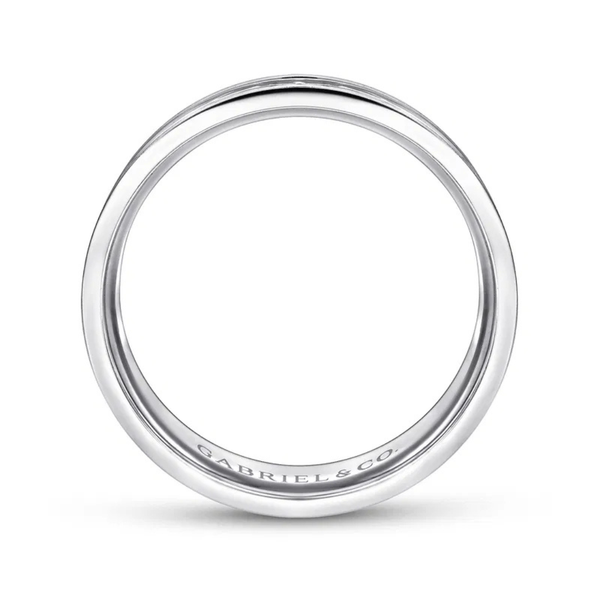 Gabriel Franco Men's 14K White Gold Wedding Band Image 3 SVS Fine Jewelry Oceanside, NY