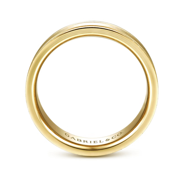 Gabriel Jason Men's 14K Yellow Gold Wedding Band Image 2 SVS Fine Jewelry Oceanside, NY