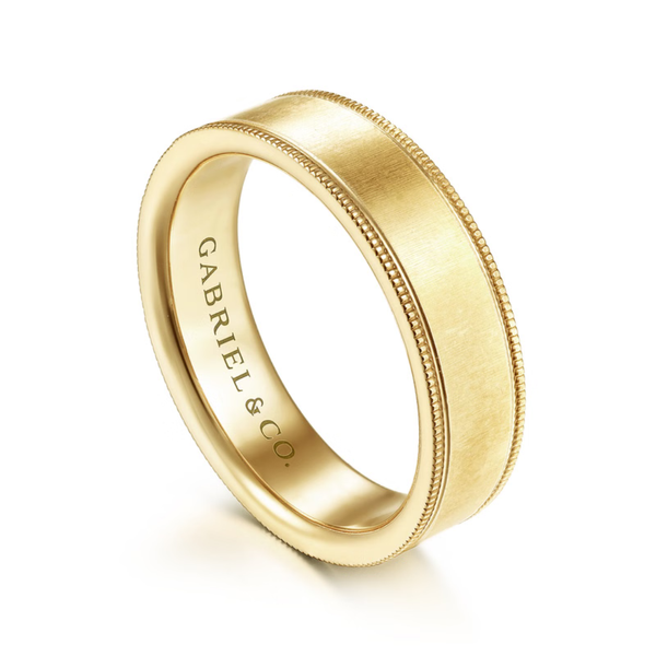 Gabriel Jason Men's 14K Yellow Gold Wedding Band Image 3 SVS Fine Jewelry Oceanside, NY