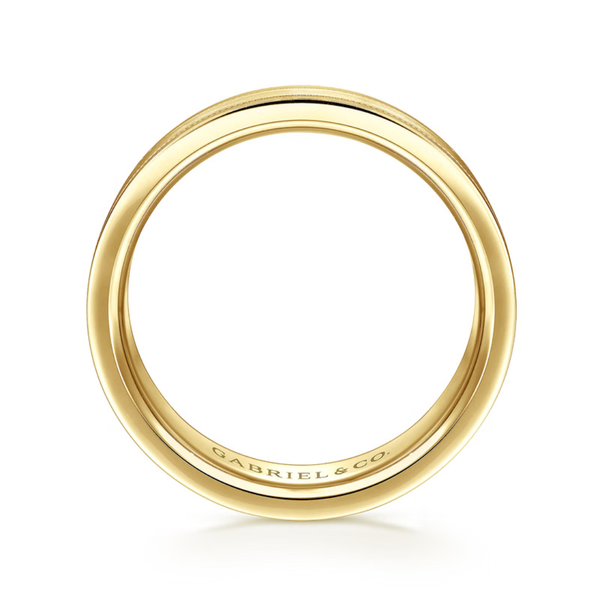 Gabriel Noah Men's 14K Yellow Gold Wedding Band Image 2 SVS Fine Jewelry Oceanside, NY