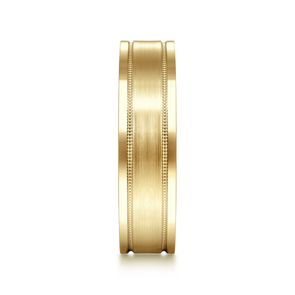 Gabriel Noah Men's 14K Yellow Gold Wedding Band Image 4 SVS Fine Jewelry Oceanside, NY