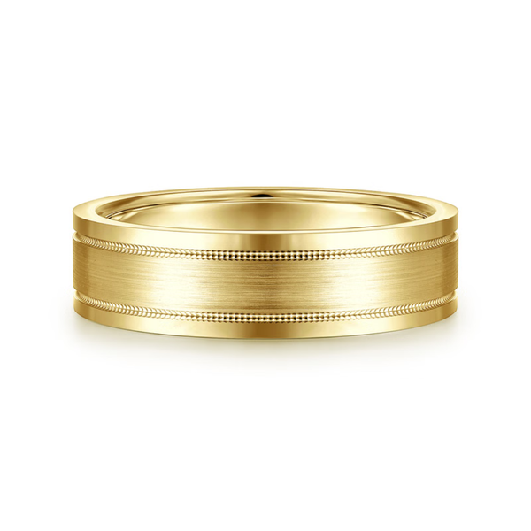 Gabriel Noah Men's 14K Yellow Gold Wedding Band SVS Fine Jewelry Oceanside, NY