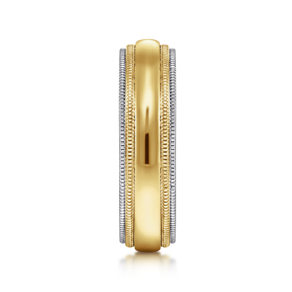 Gabriel Damien Men's White & Yellow Gold Wedding Band Image 4 SVS Fine Jewelry Oceanside, NY