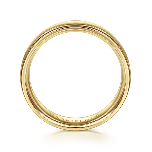 Gabriel Elijah Men's 14K Yellow Gold Wedding Band Image 2 SVS Fine Jewelry Oceanside, NY