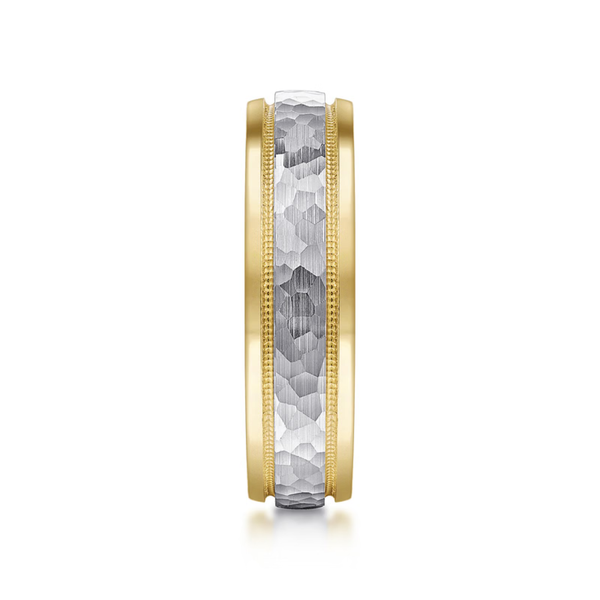 Gabriel Archie Men's White & Yellow Gold Wedding Band Image 4 SVS Fine Jewelry Oceanside, NY