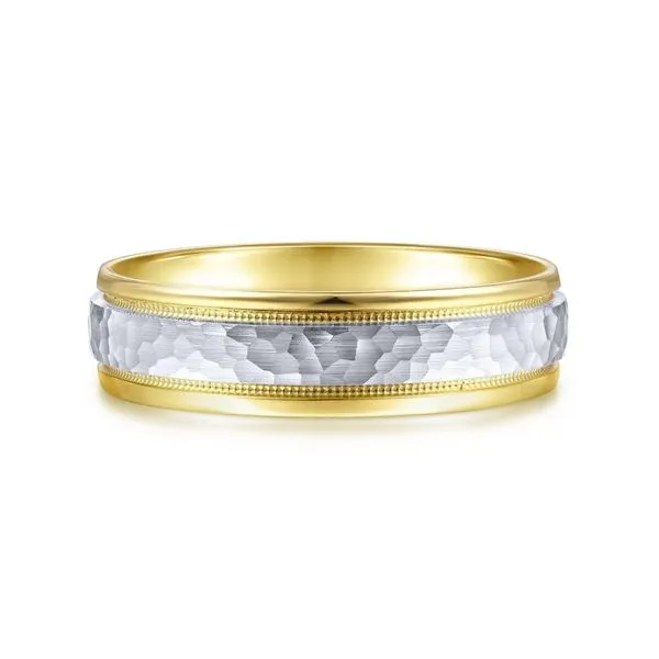 Gabriel Archie Men's White & Yellow Gold Wedding Band SVS Fine Jewelry Oceanside, NY
