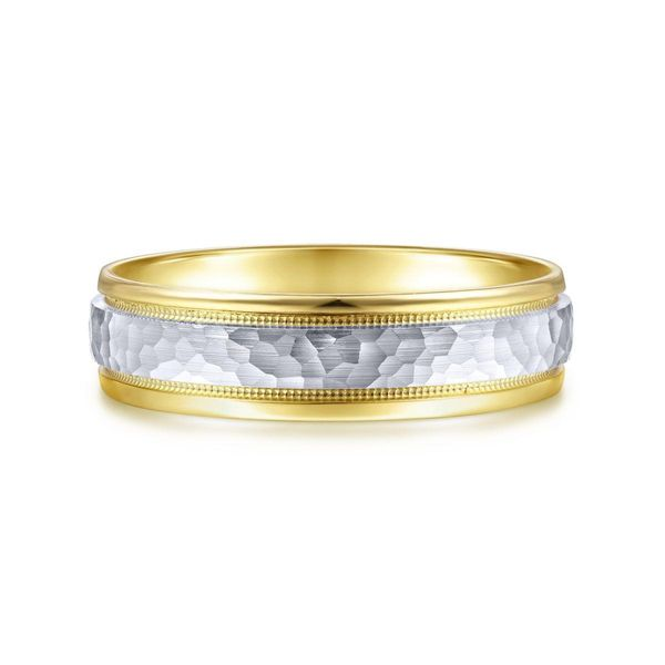 Gabriel Archie Men's White & Yellow Gold Wedding Band SVS Fine Jewelry Oceanside, NY