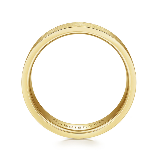Gabriel Ian Men's 14K Yellow Gold Wedding Band Image 2 SVS Fine Jewelry Oceanside, NY