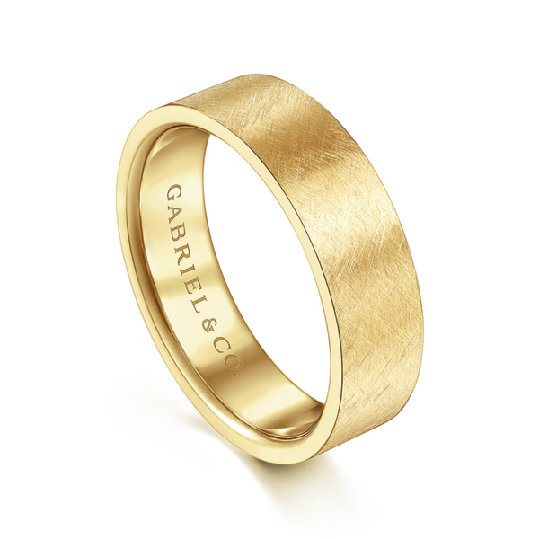 Gabriel Ian Men's 14K Yellow Gold Wedding Band Image 3 SVS Fine Jewelry Oceanside, NY
