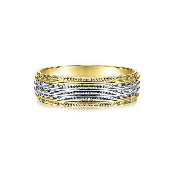 Gabriel Evan Men's White & Yellow Gold Wedding Band SVS Fine Jewelry Oceanside, NY