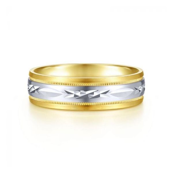 Gabriel Christopher Men's White & Yellow Gold Wedding Band SVS Fine Jewelry Oceanside, NY
