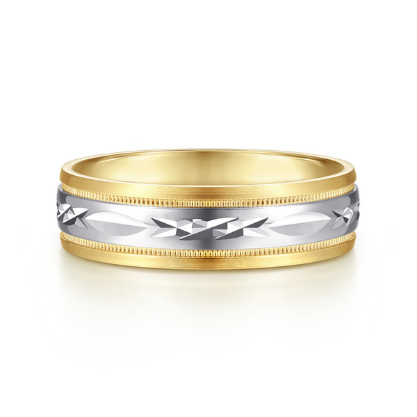 Gabriel Christopher Men's White & Yellow Gold Wedding Band SVS Fine Jewelry Oceanside, NY