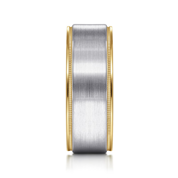 Gabriel Liam Men's White & Yellow Gold Wedding Band Image 4 SVS Fine Jewelry Oceanside, NY