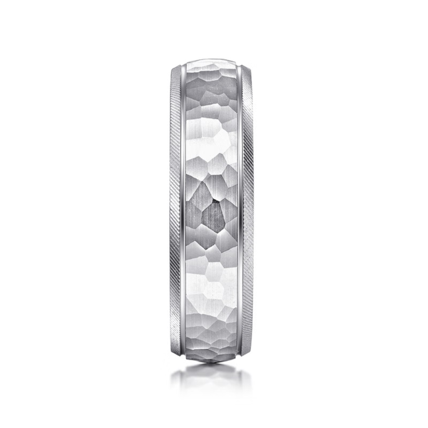 Gabriel Simon Men's 14K White Gold Wedding Band Image 4 SVS Fine Jewelry Oceanside, NY