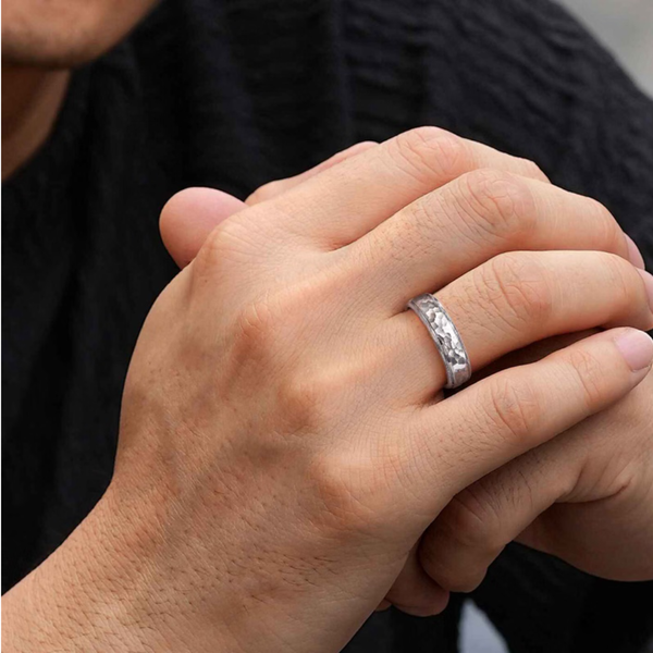 Gabriel Simon Men's 14K White Gold Wedding Band Image 5 SVS Fine Jewelry Oceanside, NY