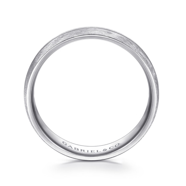 Gabriel Kayden Men's 14K White Gold Wedding Band Image 2 SVS Fine Jewelry Oceanside, NY