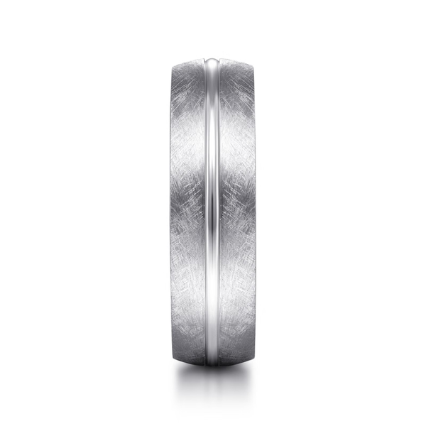 Gabriel Kayden Men's 14K White Gold Wedding Band Image 4 SVS Fine Jewelry Oceanside, NY