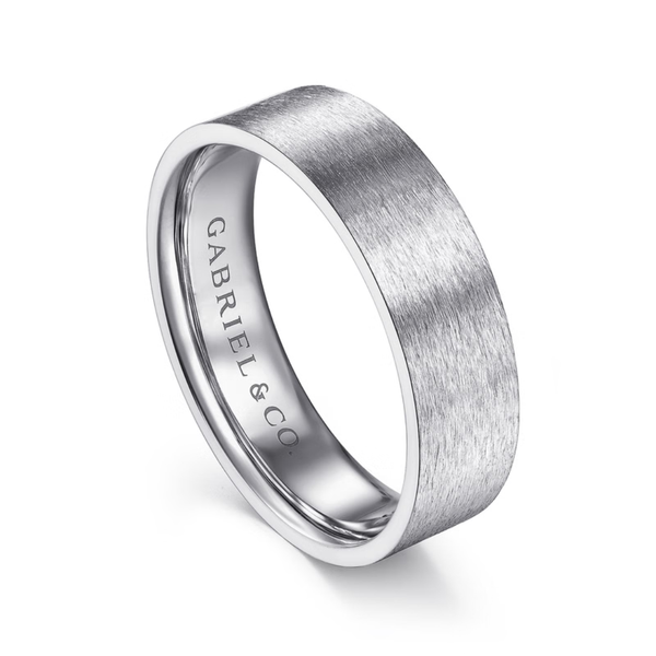 Gabriel Theodore Men's 14K White Gold Wedding Band Image 3 SVS Fine Jewelry Oceanside, NY