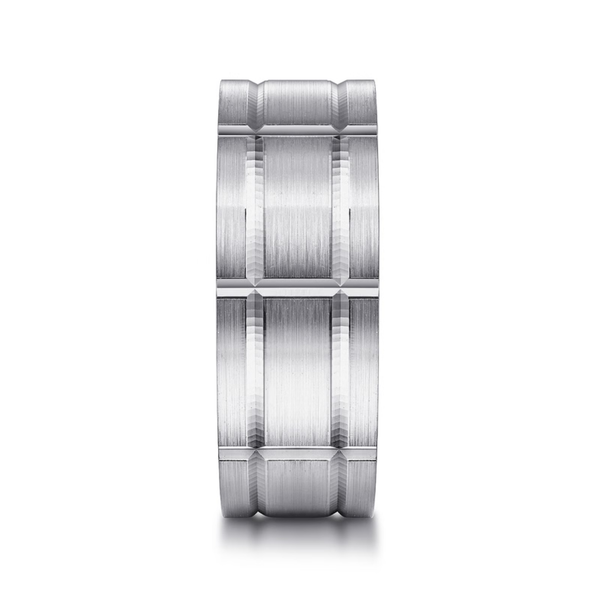 Gabriel Brian Men's 14K White Gold Wedding Band Image 4 SVS Fine Jewelry Oceanside, NY